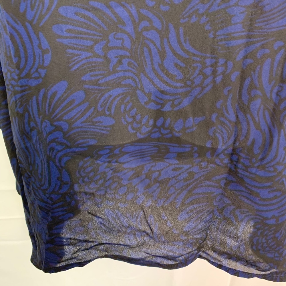 TORRID Black Blue Sheer Blouse 110844 Top Shirt 2 - Picture 4 of 16